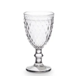 Copo de água diamante transparente com pé 34cl