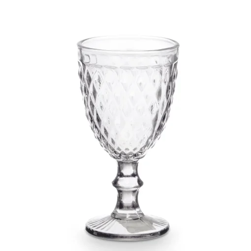 Copo de água diamante transparente com pé 34cl