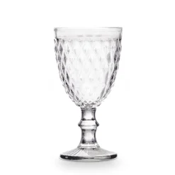 Copo de água diamante transparente com pé 34cl