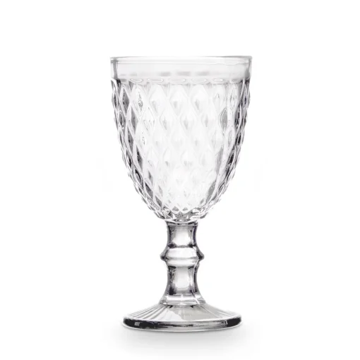Copo de água diamante transparente com pé 34cl
