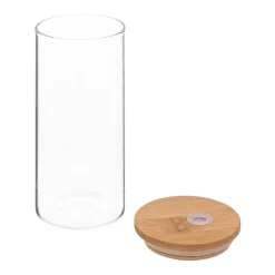 Copo de vidro com palhinha e tampa