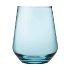 Copo de vidro sem pé azul