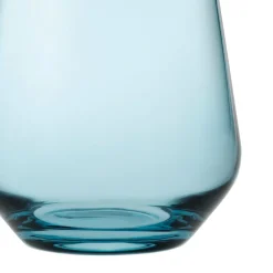 Copo de vidro sem pé azul
