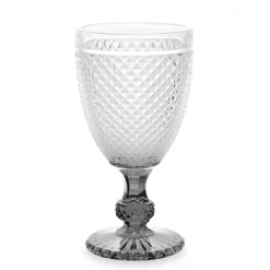 Copo de vinho antracite DIAMOND com pé em vidro 24cl