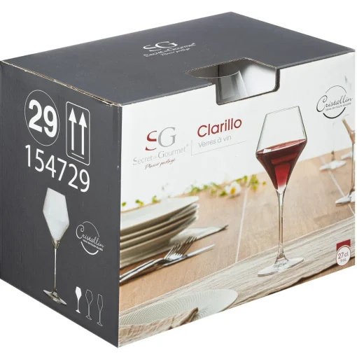Copo de vinho CLARILLO de vidro cristalino 27cl