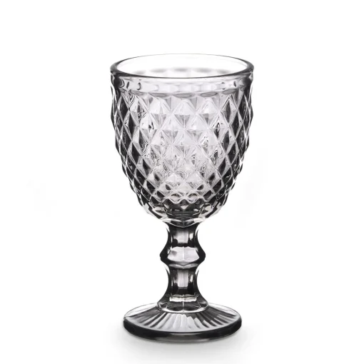 Copo De Vinho Diamante Cinza 25cl