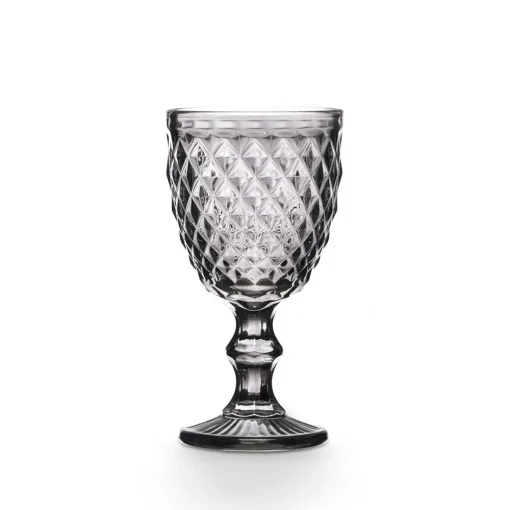 Copo De Vinho Diamante Cinza 25cl