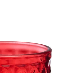 Copo de vinho diamante vermelho com pé 25cl