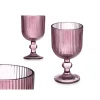 Copo de vinho riscas rosa com pé 26cl