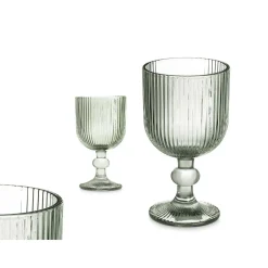 Copo de vinho riscas verde com pé 26cl