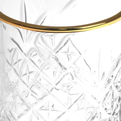 Copo de whisky TIMELESS com beira dourada