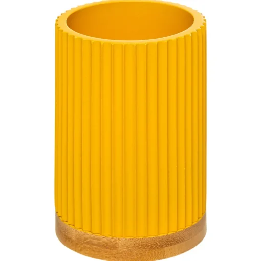 Copo wc NATUREO amarelo com base em bambu