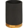 Copo wc NATUREO preto com base em bambu