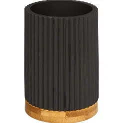 Copo wc NATUREO preto com base em bambu