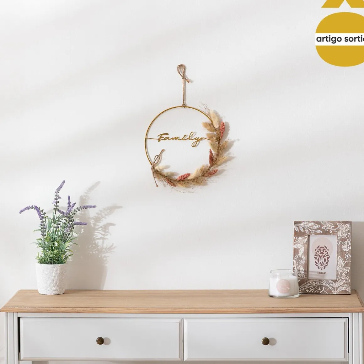 Coroa de flores secas LUISA 24cm