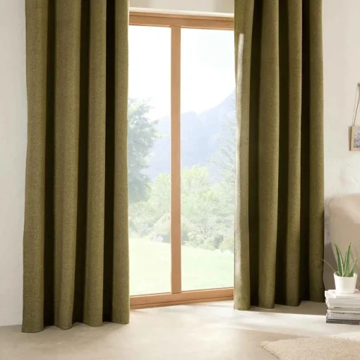 Cortina AUTOMNE bouclette verde caqui isolante 140x260cm