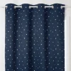 Cortina azul escuro com estrelas 135x260cm