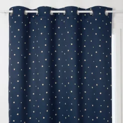 Cortina azul escuro com estrelas 135x260cm