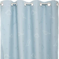 Cortina azul fluorescente com dinossauros 140x260cm