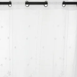 Cortina branca estrelas bordadas 140x240cm