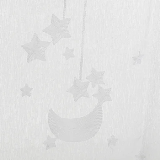 Cortina branca estrelas bordadas 140x240cm