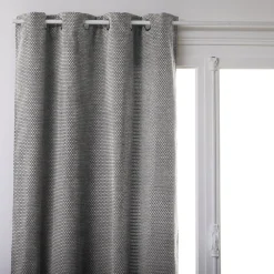 Cortina CHEN veludo branco e cinza 140x260cm