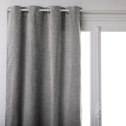 Cortina CHEN veludo branco e cinza 140x260cm