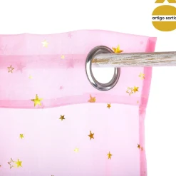 Cortina com estrelas douradas 140x250cm