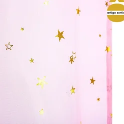 Cortina com estrelas douradas 140x250cm