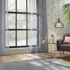 Cortina 3d cinza com pontos prateados 140x240cm
