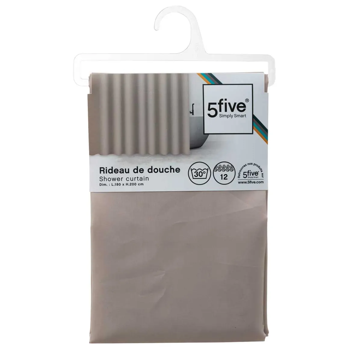 Cortina de banho cor linho 180x200cm