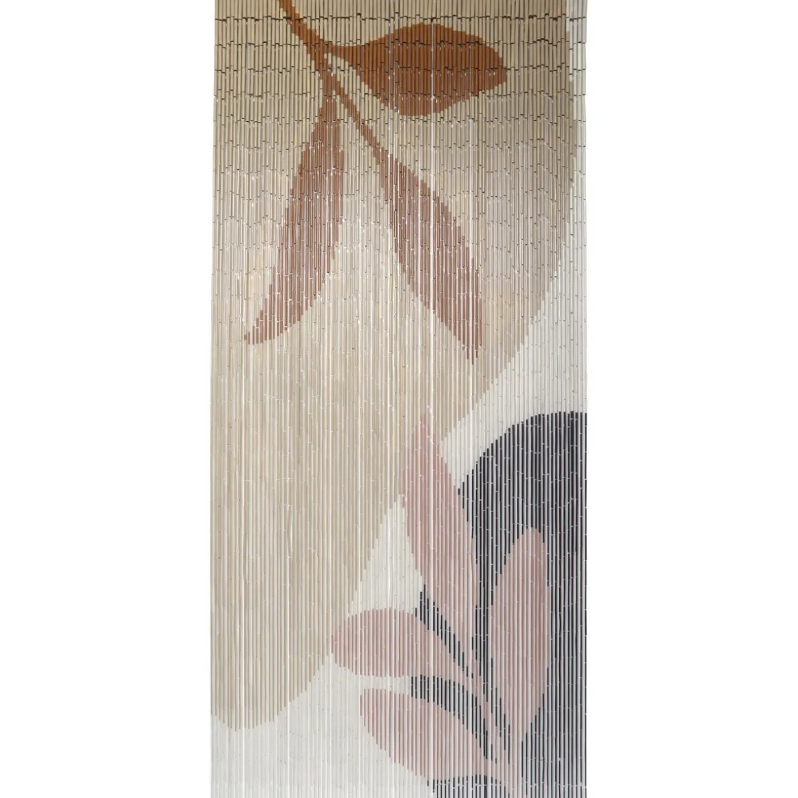 Cortina decorada em bambu e madeira para porta 90x200cm