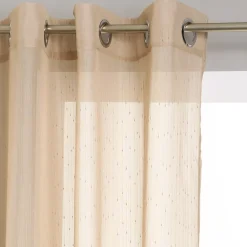 Cortina efeito riscas bege 140x240cm