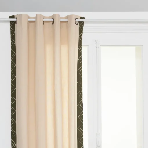 Cortina EXOTIC PANAMA bege e verde caqui 140x260cm