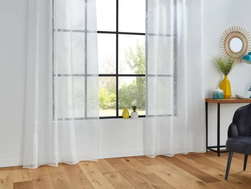 Cortina folhas branca 140x240cm