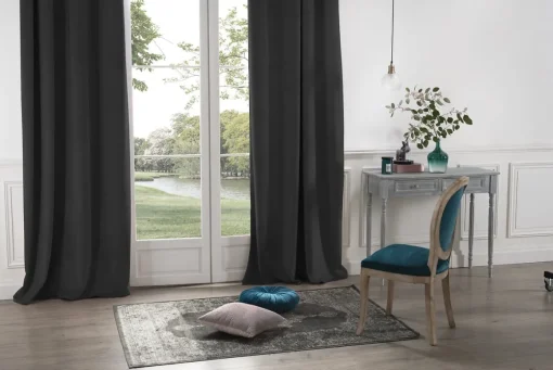 Cortina opaca cinza escura 140x260cm