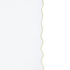 Cortina THE FLORAL branca com costura dourada 140x260cm