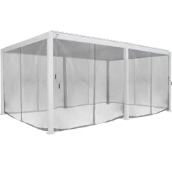 Cortinas e mosquiteiras para pérgola ÉVORA branco 3,6x6m