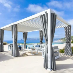 Cortinas e mosquiteiras para pérgola ÉVORA branco 3,6x6m