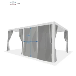 Cortinas e mosquiteiras para pérgola ÉVORA branco 3,6x6m