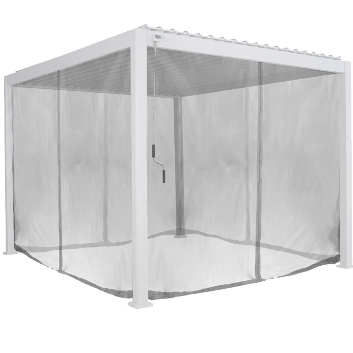 Cortinas e mosquiteiras para pérgola ÉVORA branco 3,6x3,6m