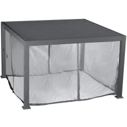 Cortinas e mosquiteiras para pérgola ÉVORA graphite 3,6x3,6m