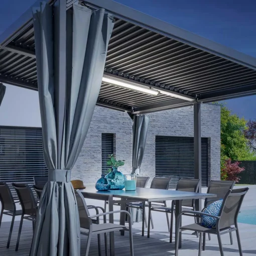 Cortinas para pérgola AVILA cinza ardósia 3x4m