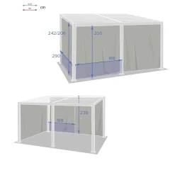 Cortinas para pérgola AVILA cinza ardósia 3x4m
