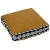 Coxim de chão bordado INUIT ocre e preto 48x48cm