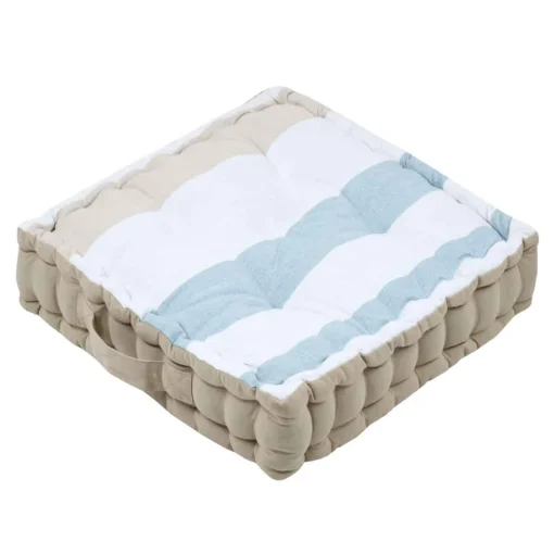 Coxim de chão HARBOR riscas azul 45x45cm
