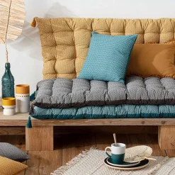Coxim de chão matress OTTO cinza em algodão 60x120cm