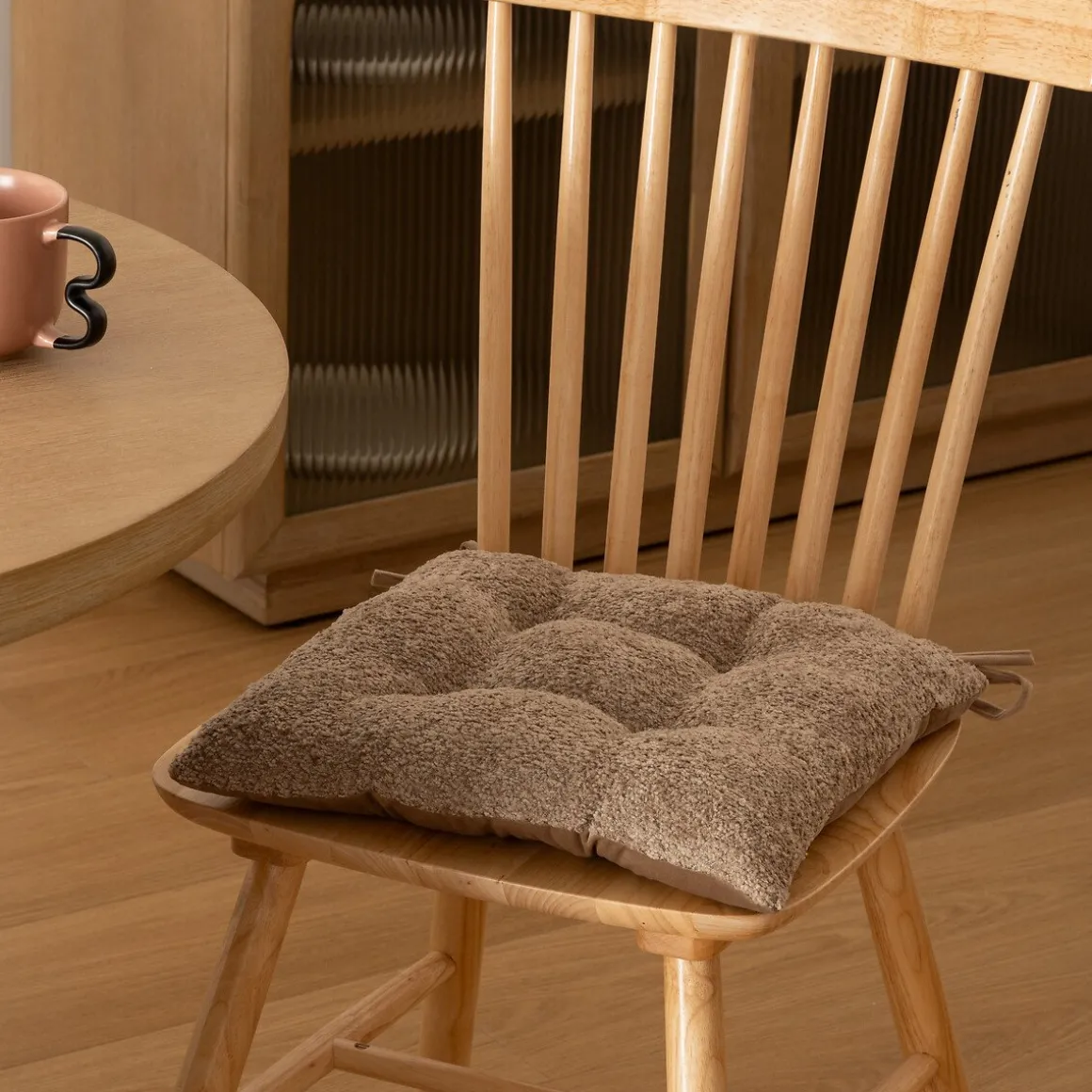 Coxim para cadeira AUTOMNE bouclette taupe 38x38cm