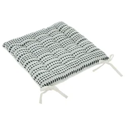 Coxim para cadeira MICAH JACQUARD azul e cru 38x38cm