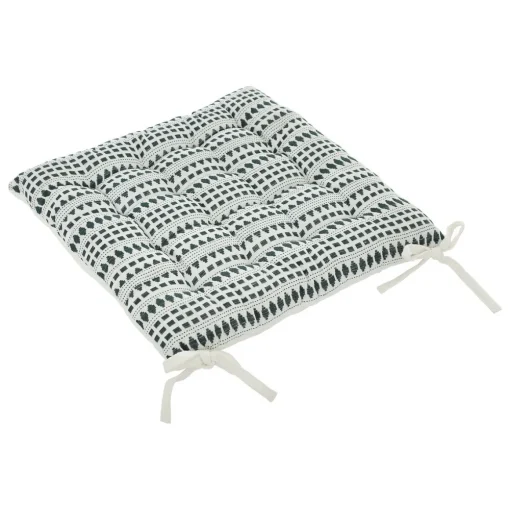 Coxim para cadeira MICAH JACQUARD azul e cru 38x38cm